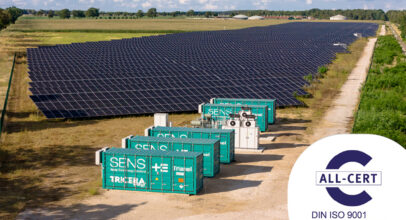Bild des Batteriespeicher-Projekt der TRICERA energy mit Zertifikat der All-Cert