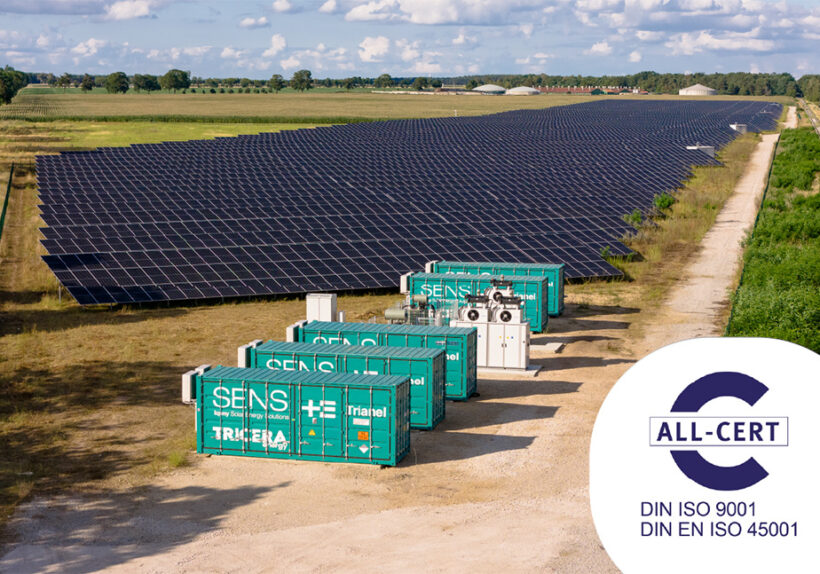 Bild des Batteriespeicher-Projekt der TRICERA energy mit Zertifikat der All-Cert