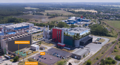 Batteriespeicher-Projekt der TRICERA energy am Standort der EEW in Premnitz
