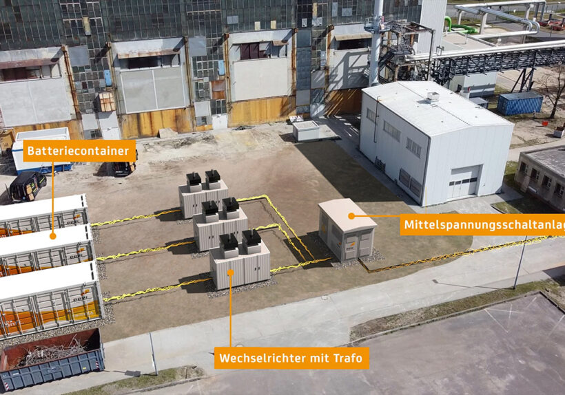 Visualisierung Batteriespeicher der TRICERA energy für die EEW in Premnitz