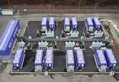 Drohnenaufnahme des Batteriespeicher-Systems der TRICERA energy bei der Elli in Salzgitter