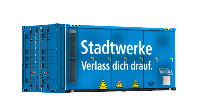 Container-Design für die Batteriespeicher-Container im Projekt für die Stadtwerke Ulm
