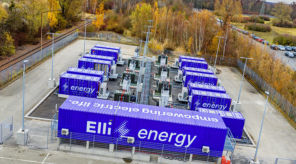 Drohnenaufnahme des Batteriespeicher-Systems der TRICERA energy bei der Elli in Salzgitter